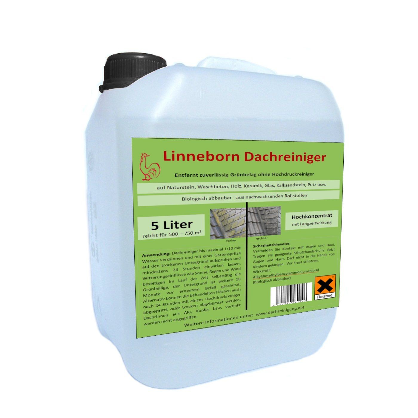 5 litri di concentrato per la pulizia dei tetti Linneborn
