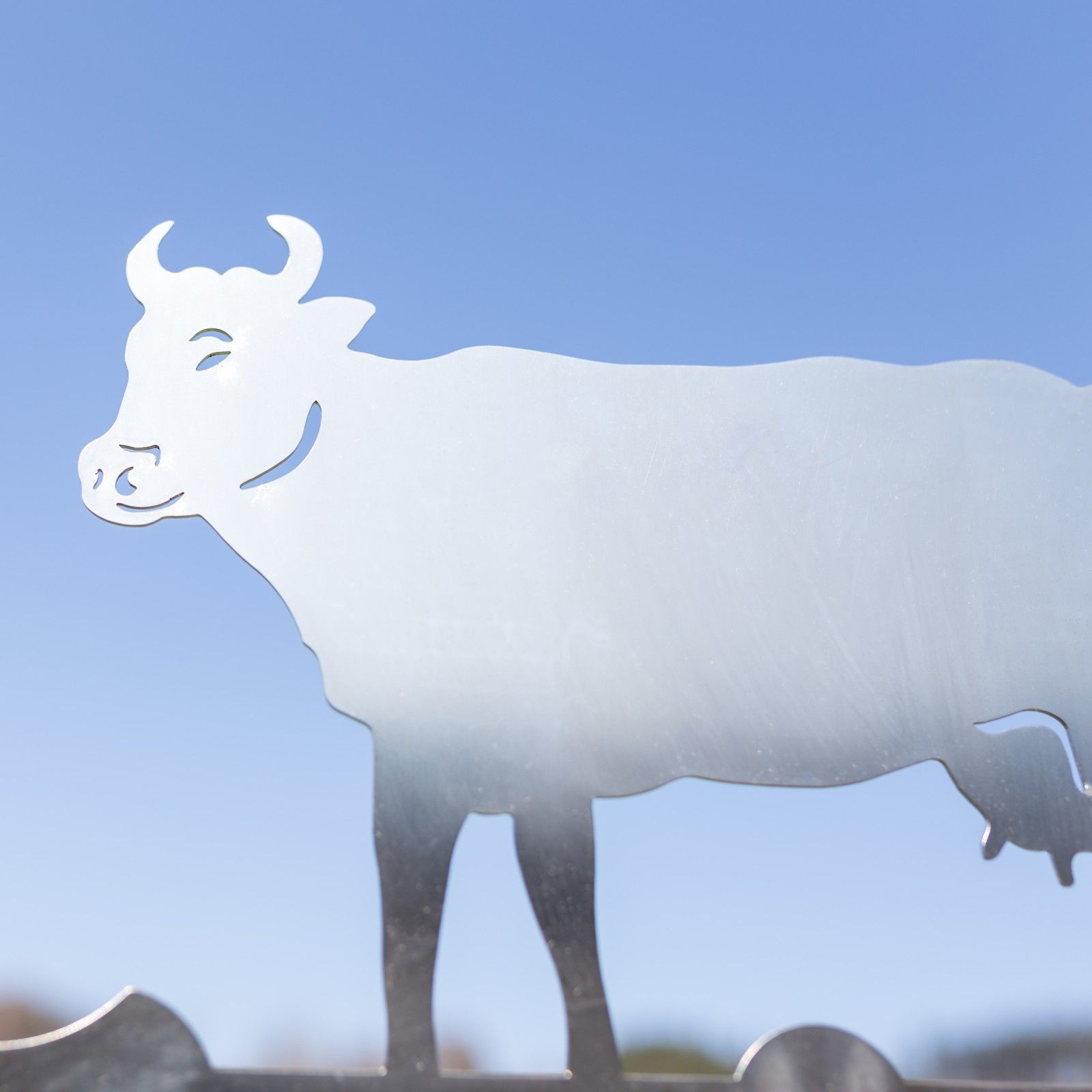 Wetterfahne Kuh aus Edelstahl -mittelgroß-
