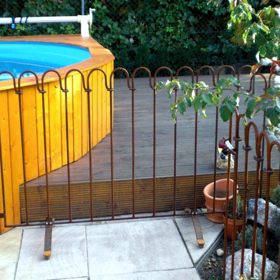 Recinzione di sicurezza per bambini da 1 m / recinzione per piscina (acciaio non trattato)