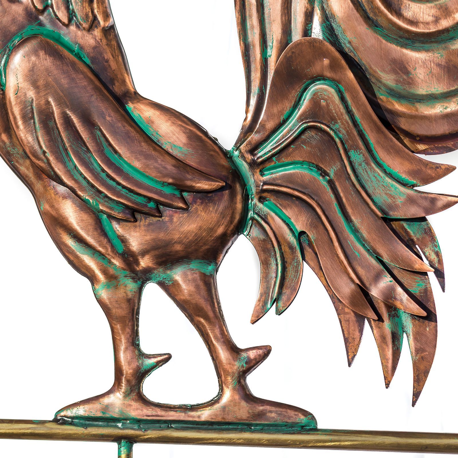 Pare-brise en cuivre avec plumes de queue broussailleuses -raffiné-