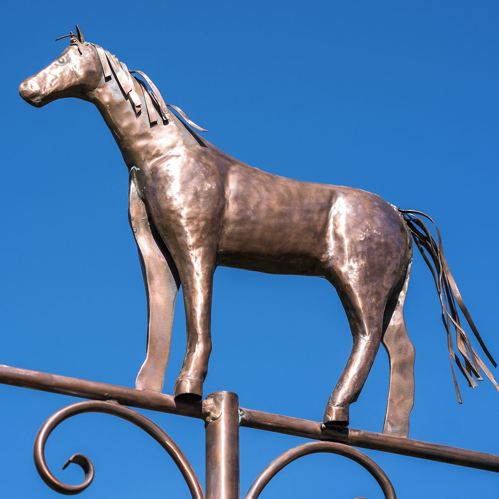 Wetterfahne Pferd aus Kupfer (handgedengelt)