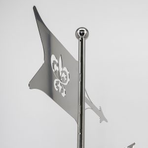 Wetterfahne Banner mit Lilie aus Edelstahl