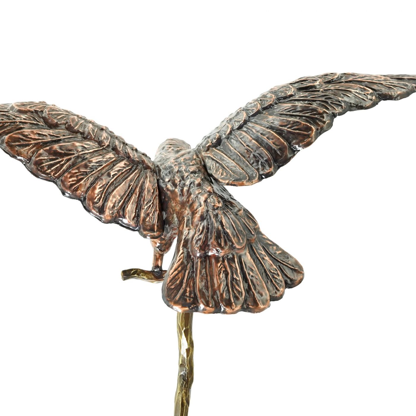 Gartenskulptur Adler aus Kupfer mit Ständer