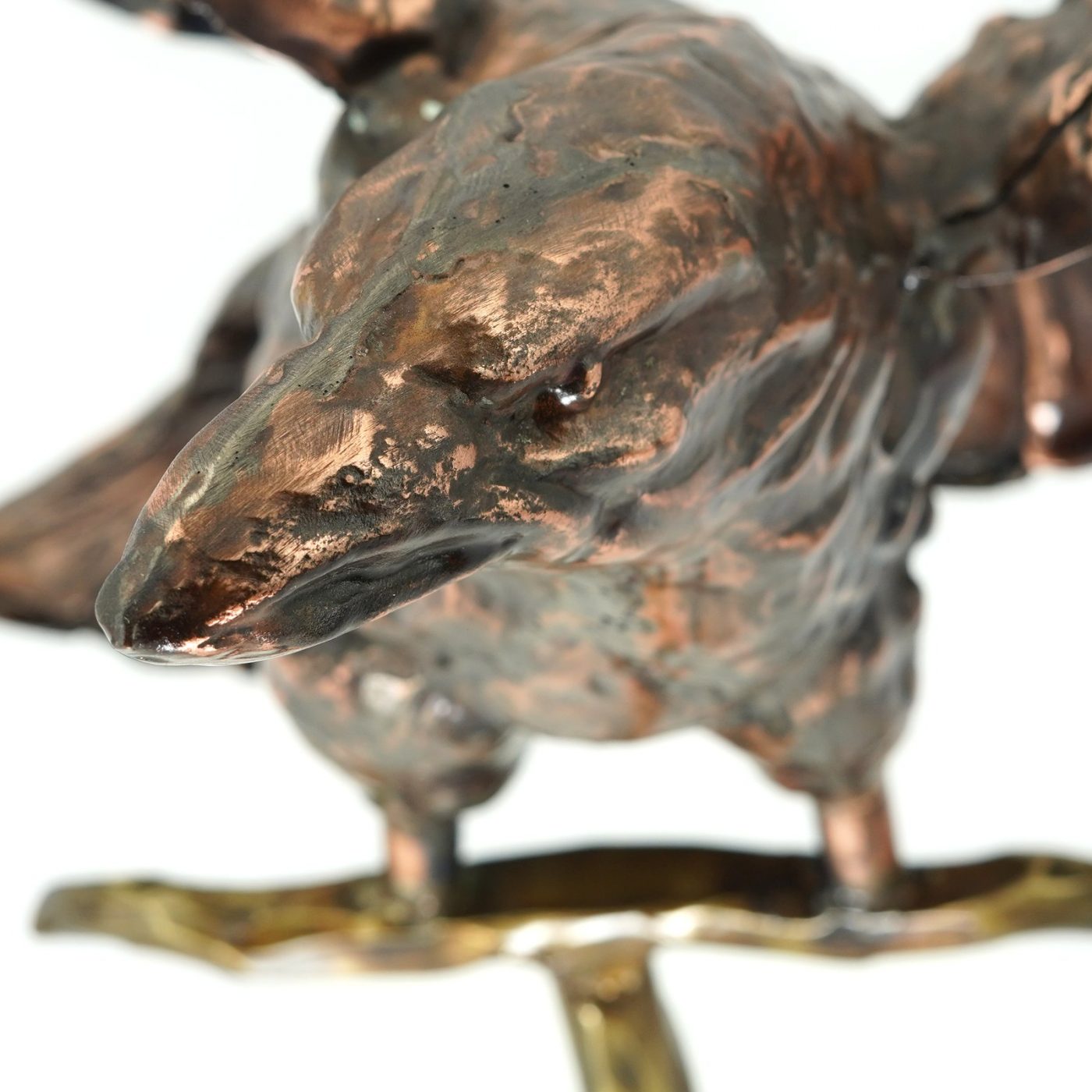 Gartenskulptur Adler aus Kupfer mit Ständer