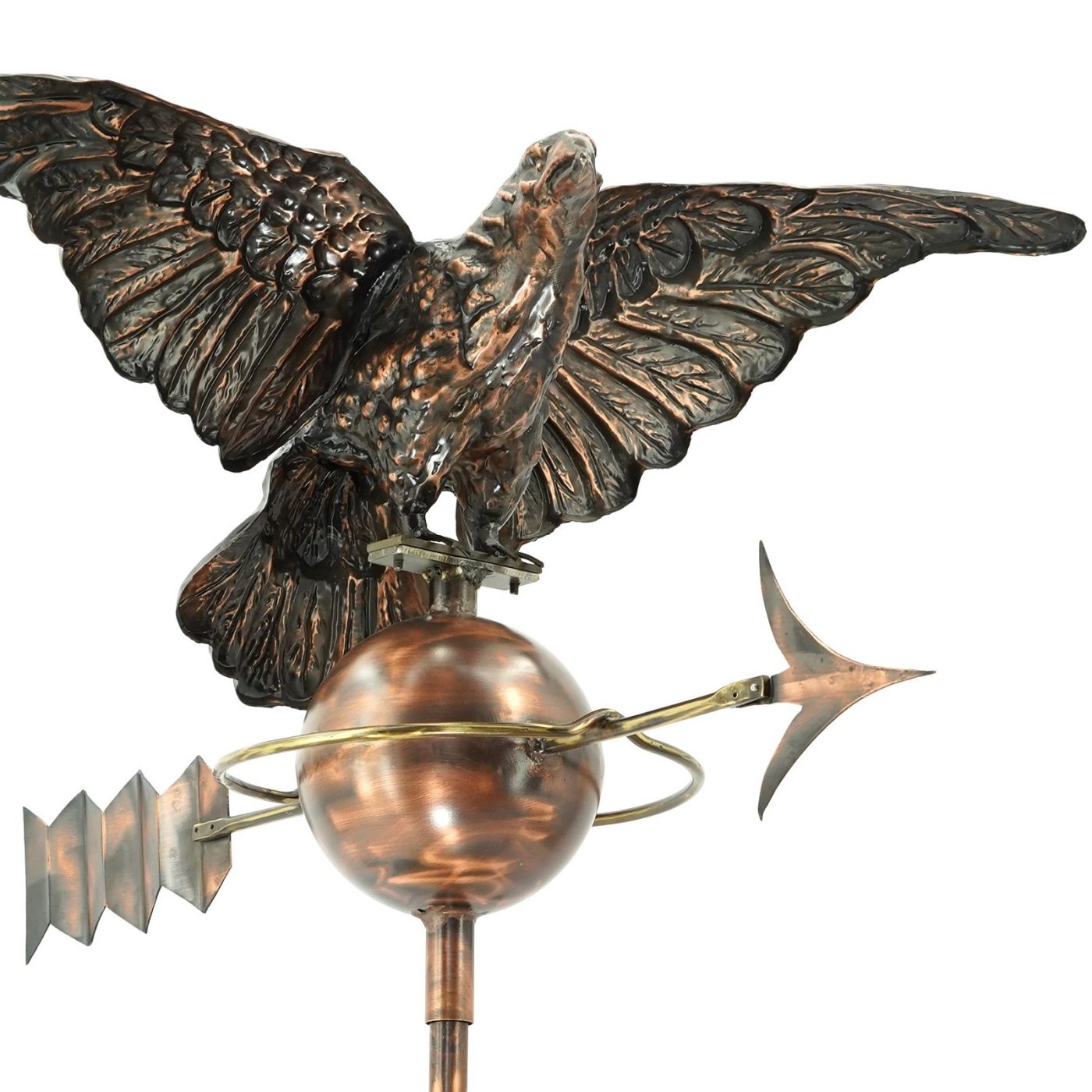 Große Wetterfahne Adler aus Kupfer - Vogel Handgefertigt Lackiert